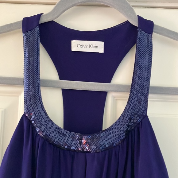 CALVIN KLEIN PURPLE MAXI LONG FORMAL DRESS SIZE S - Picture 2 of 9